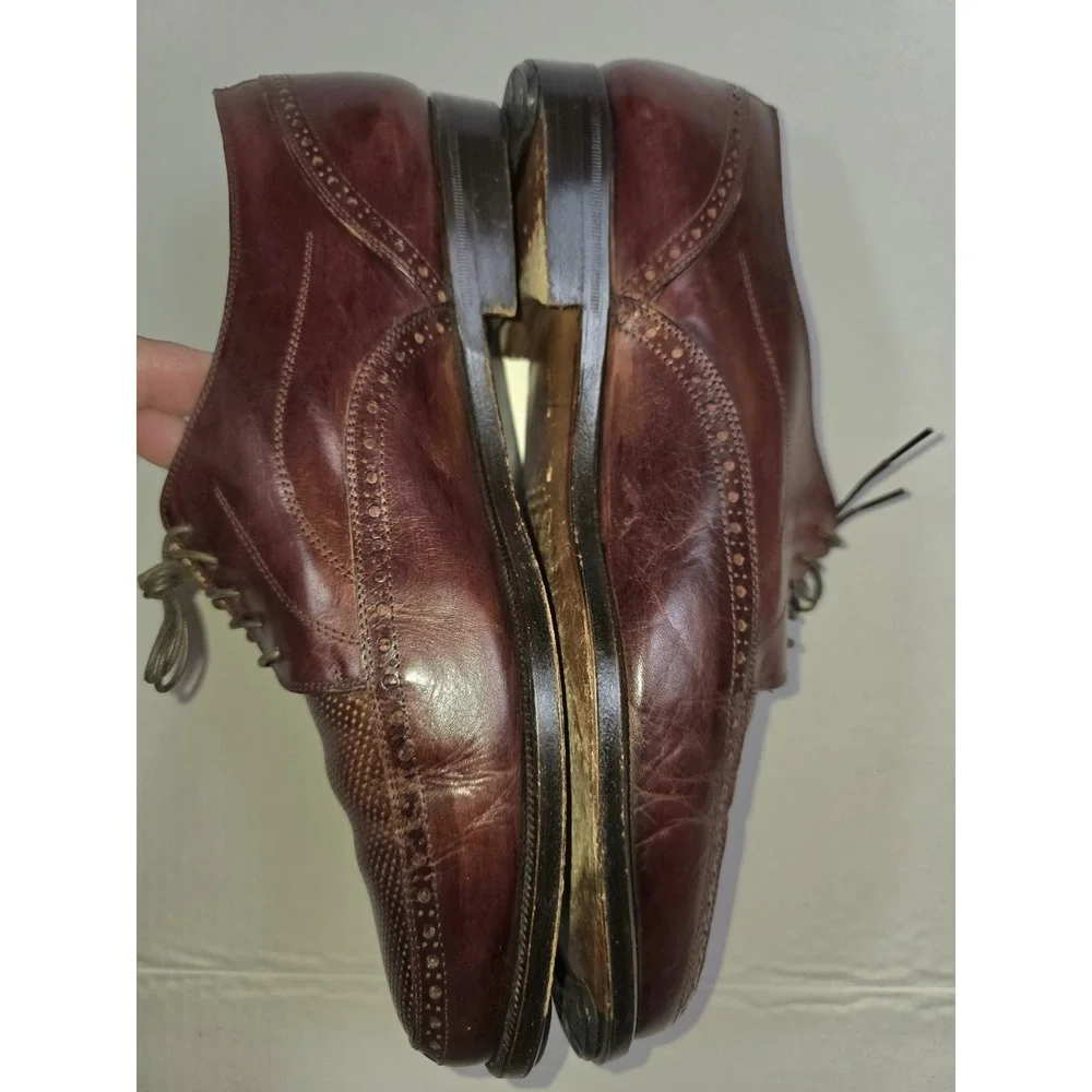 Lorenzo Banfi Mens Dress Shoes Vintage Leather Made In Italy Oxford Sz 8.5